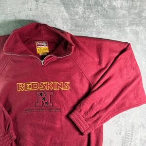 VTG  NFL 1991 Washington Redskins Fleece Mens XL Burgundy Quarter Zip